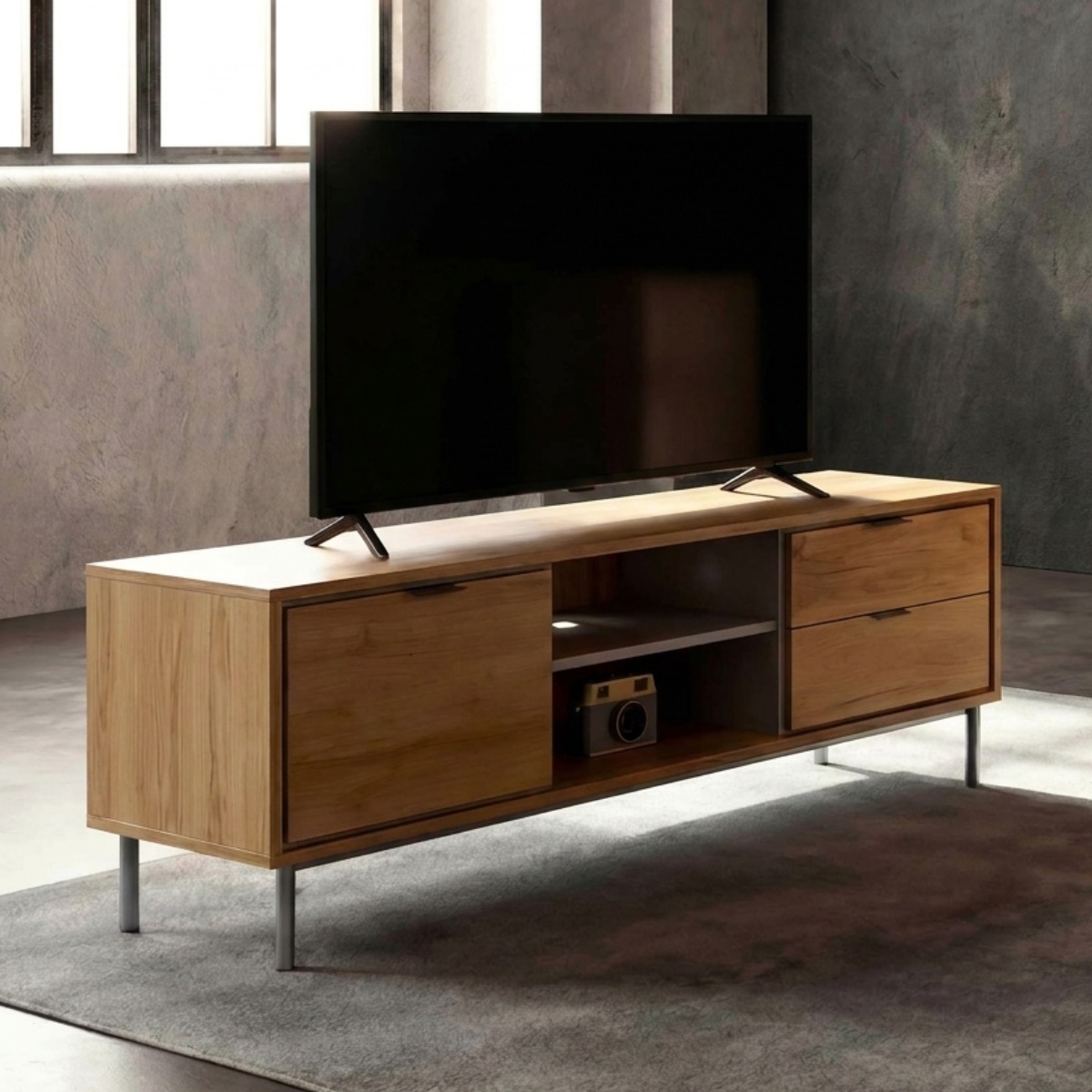 MESA TV SFORZA ROBLE NATURAL HM320-ASR