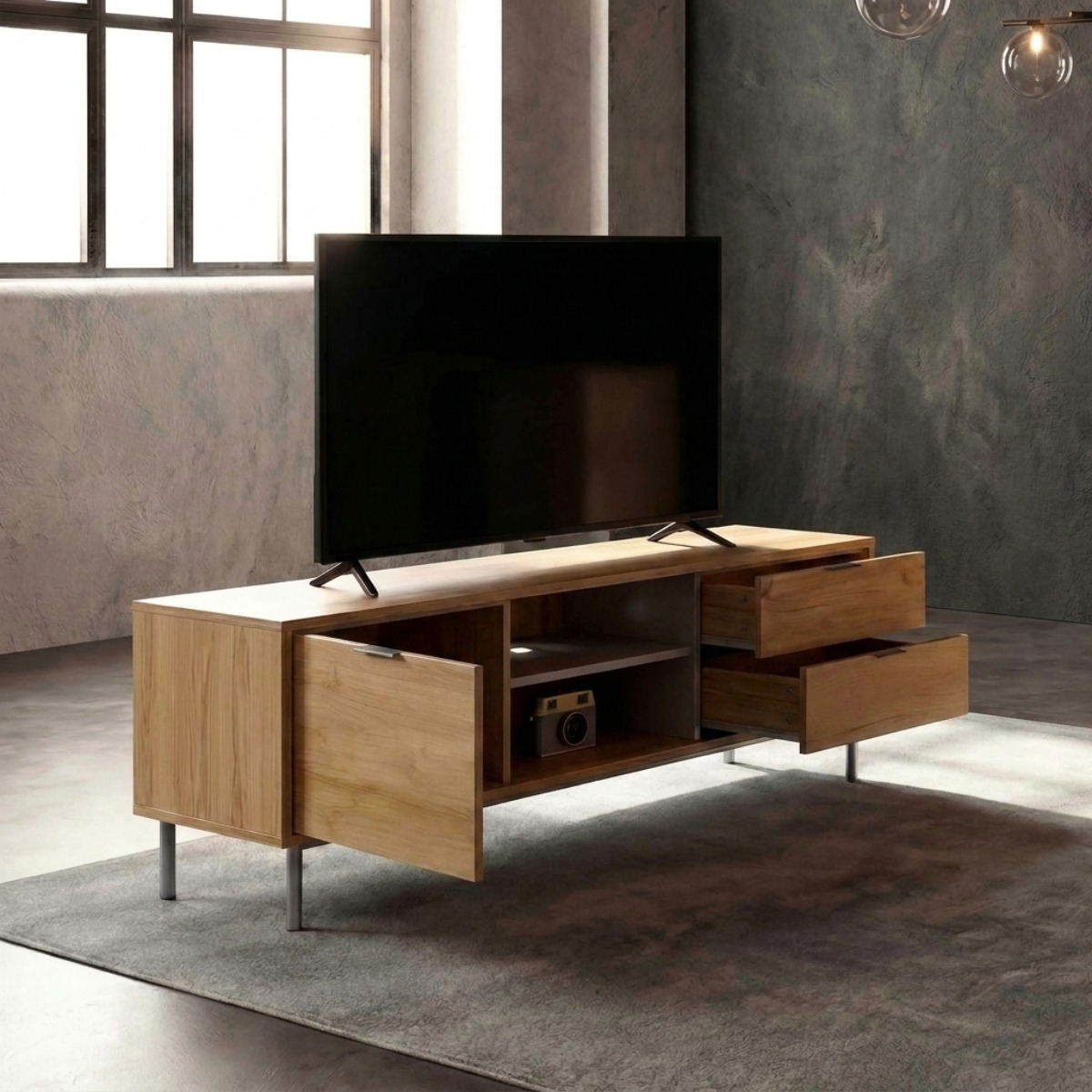 MESA TV SFORZA ROBLE NATURAL HM320-ASR
