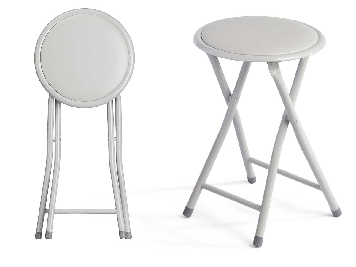 TABURETE PLEGABLE PVC GRIS 10928