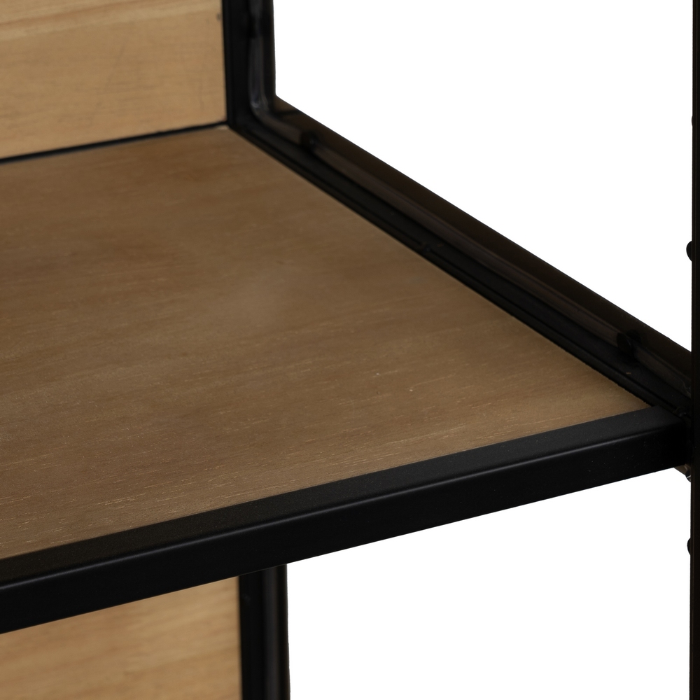 APARADOR VITRINA DM-METAL NEGRO - NATURAL 150 X 38 X 80