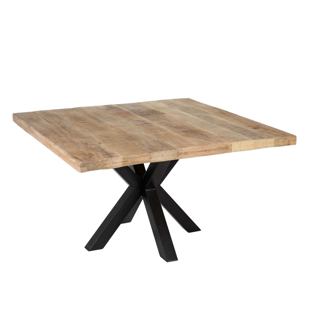 MESA COMEDOR NATURAL-NEGRO 130 X 130 X 76 CM