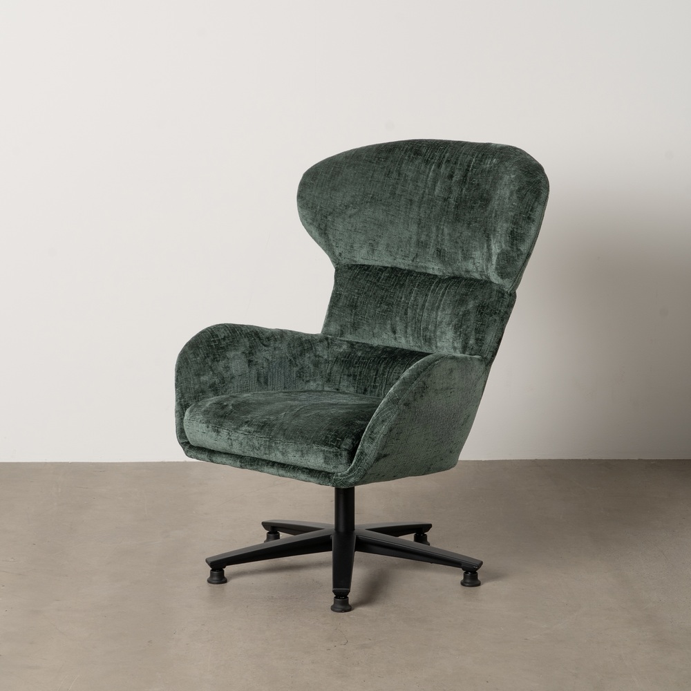 SILLON GIRATORIO TEJIDO - METAL VERDE SILLON GIRATORIO TEJIDO - METAL VERDE