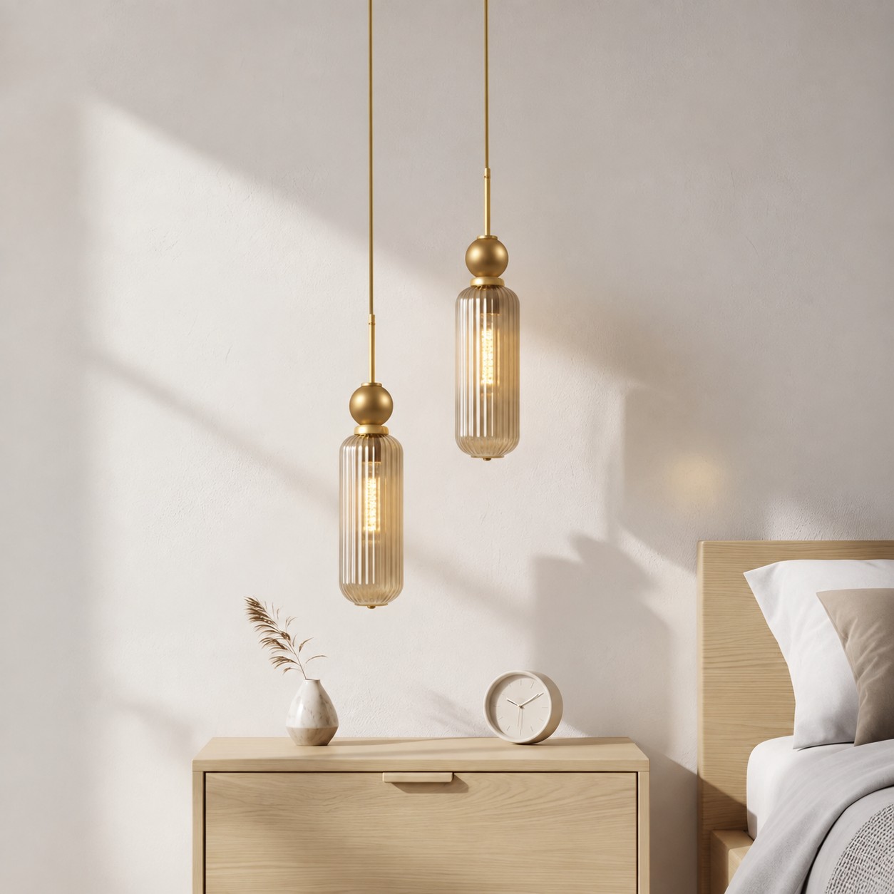 COLGANTE  2 LUCES ORO