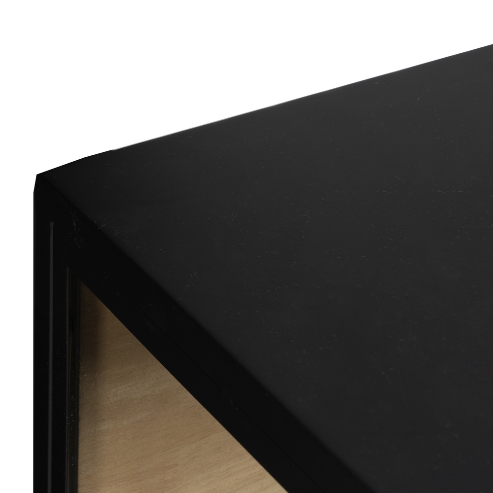 APARADOR VITRINA DM-METAL NEGRO - NATURAL 150 X 38 X 80